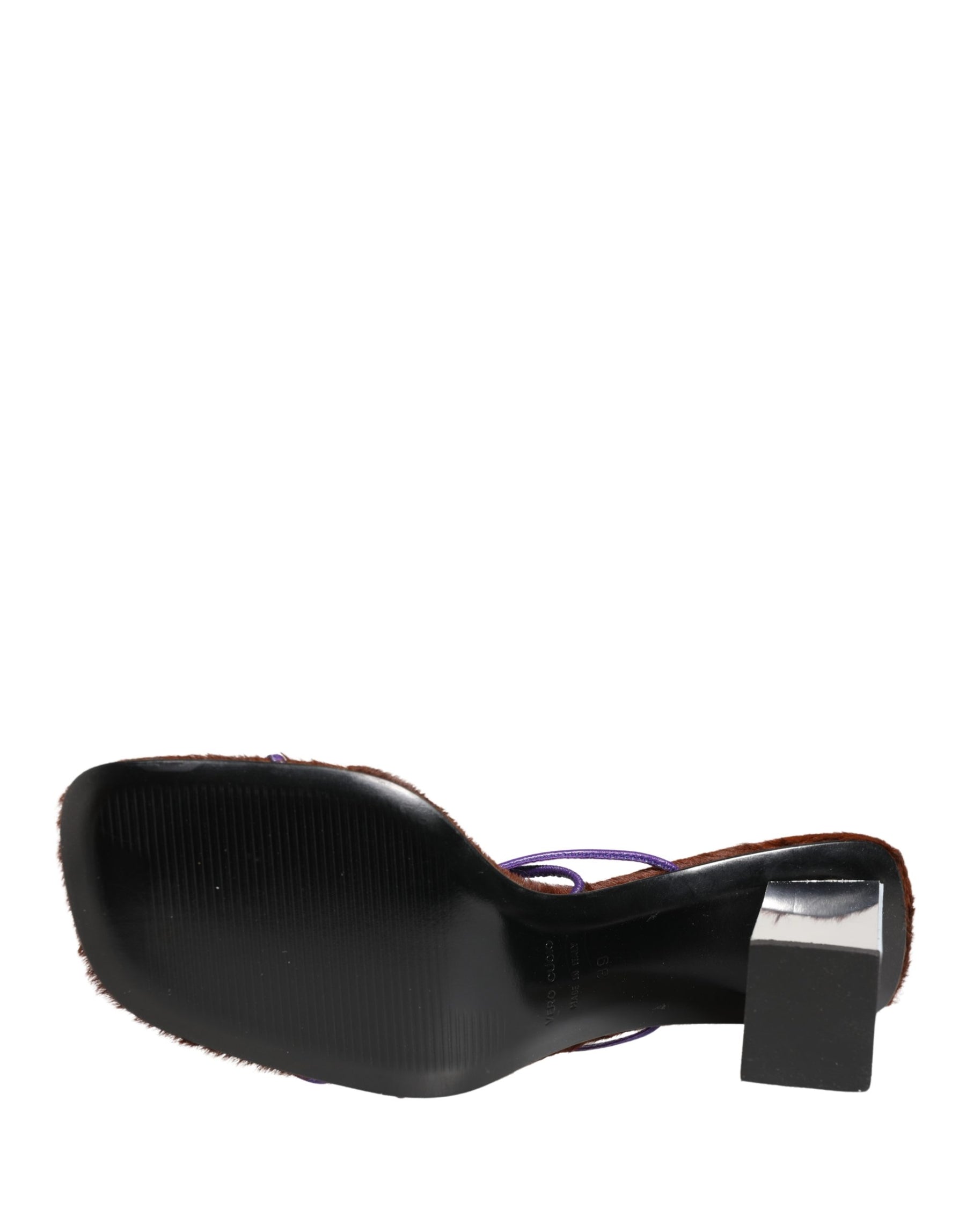 Dolce & Gabbana Silver Block Heels Slip On Sandals Shoes | Regal Royce