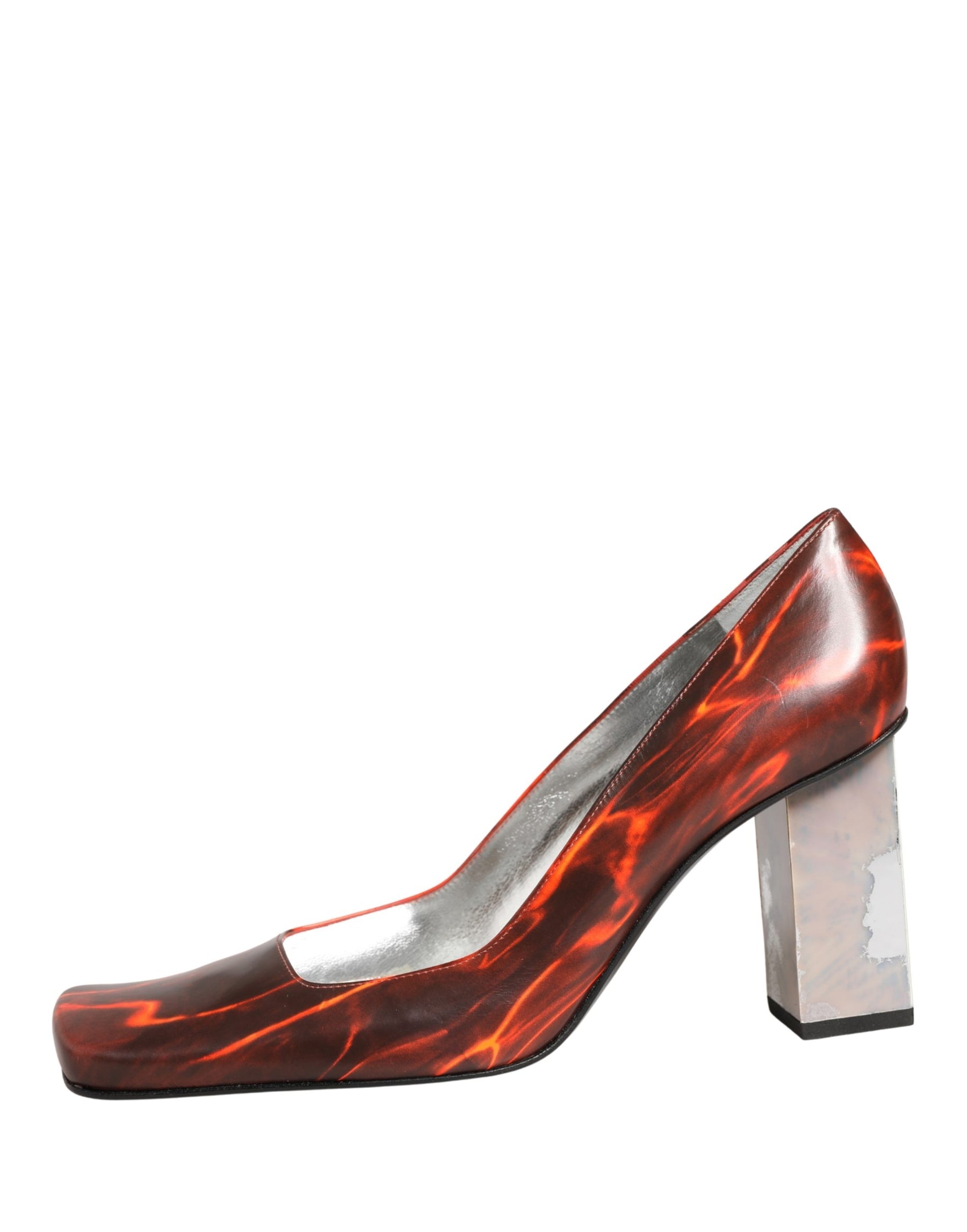 Dolce & Gabbana Multicolor Leather Square Toe Pumps Shoes | Regal Royce