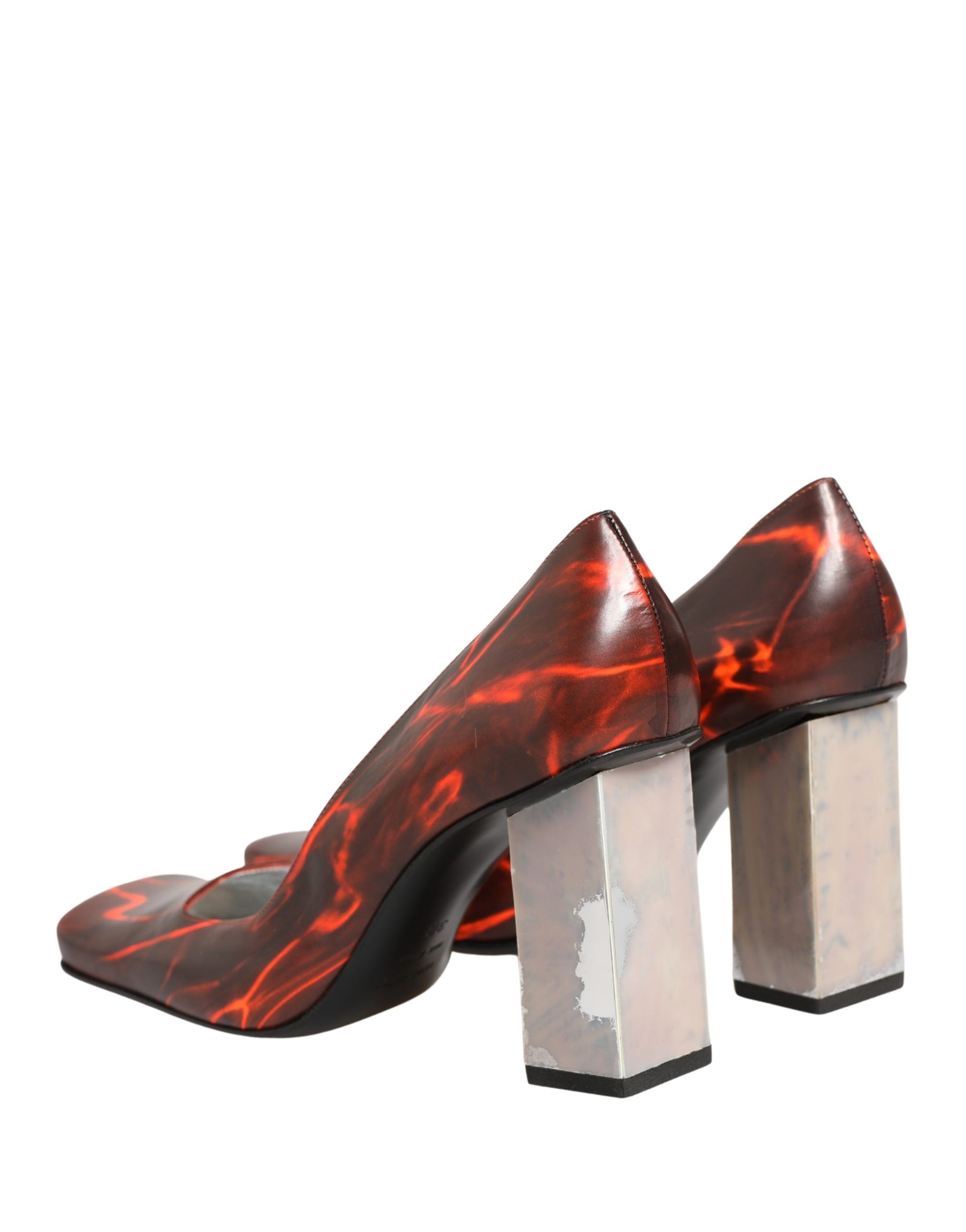 Dolce & Gabbana Multicolor Leather Square Toe Pumps Shoes | Regal Royce