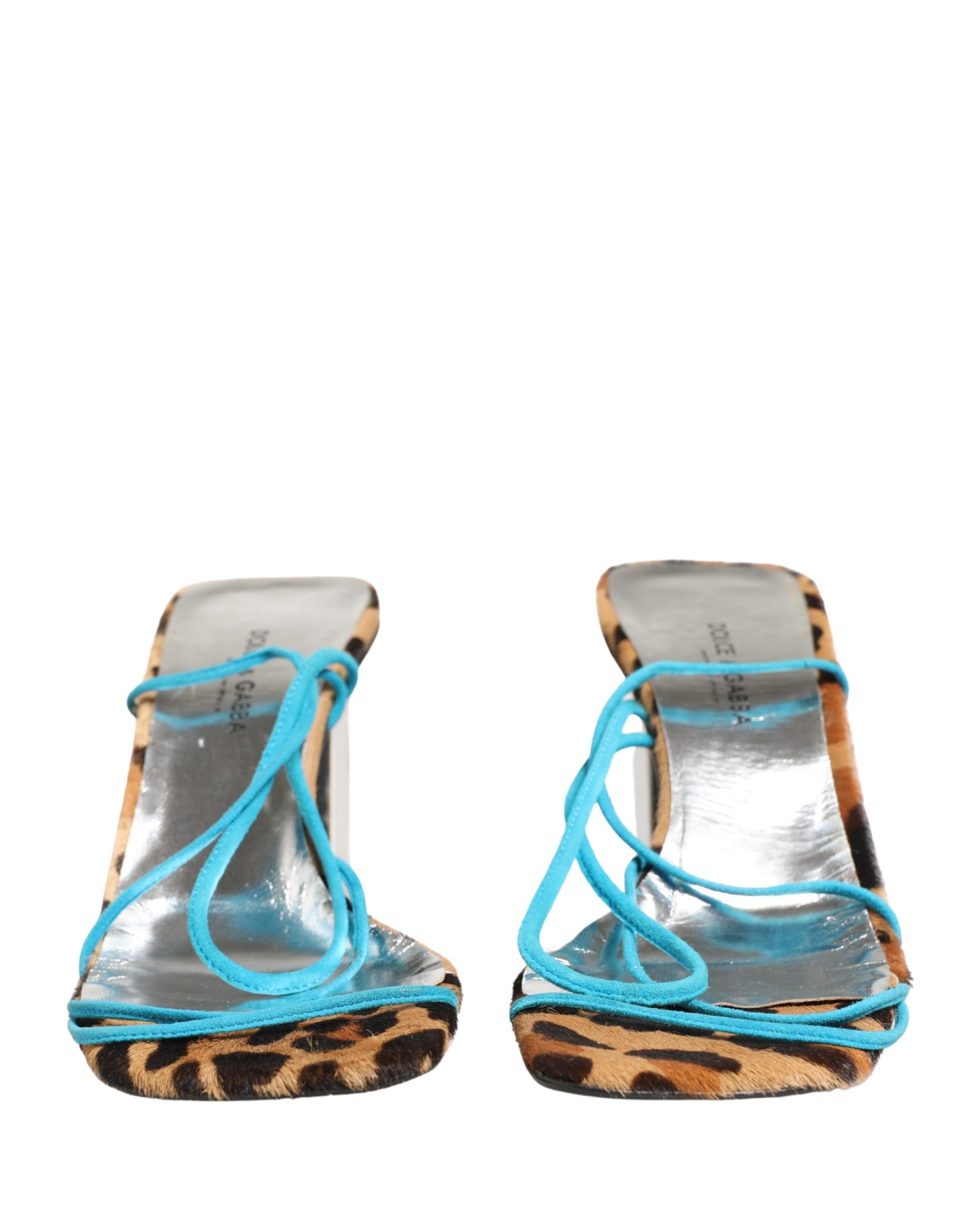 Dolce & Gabbana Multicolor Leather Block Heels Sandals Shoes | Regal Royce