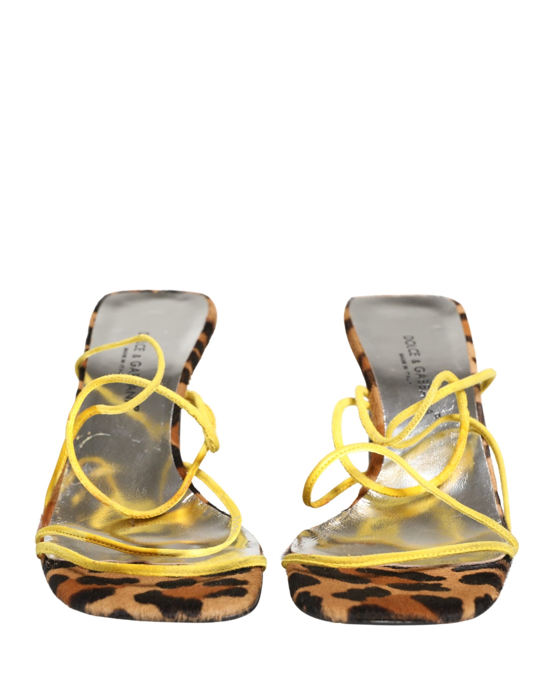 Dolce & Gabbana Multicolor Leather Block Heels Sandals Shoes | Regal Royce
