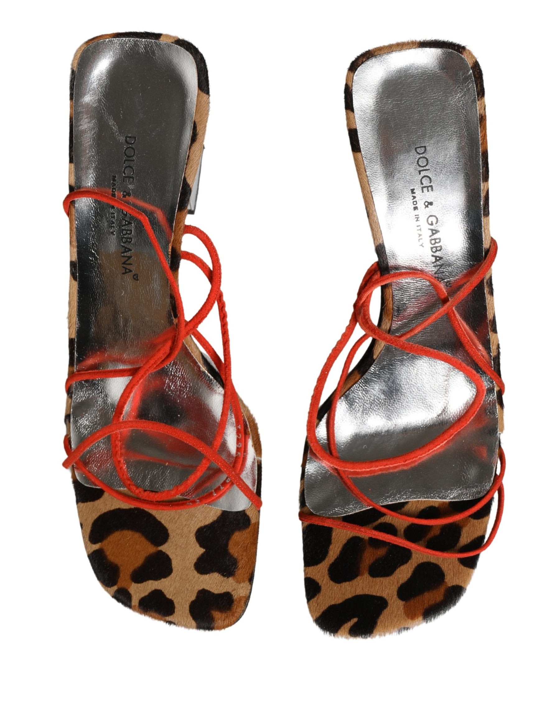 Dolce & Gabbana Multicolor Leather Block Heels Sandals Shoes | Regal Royce