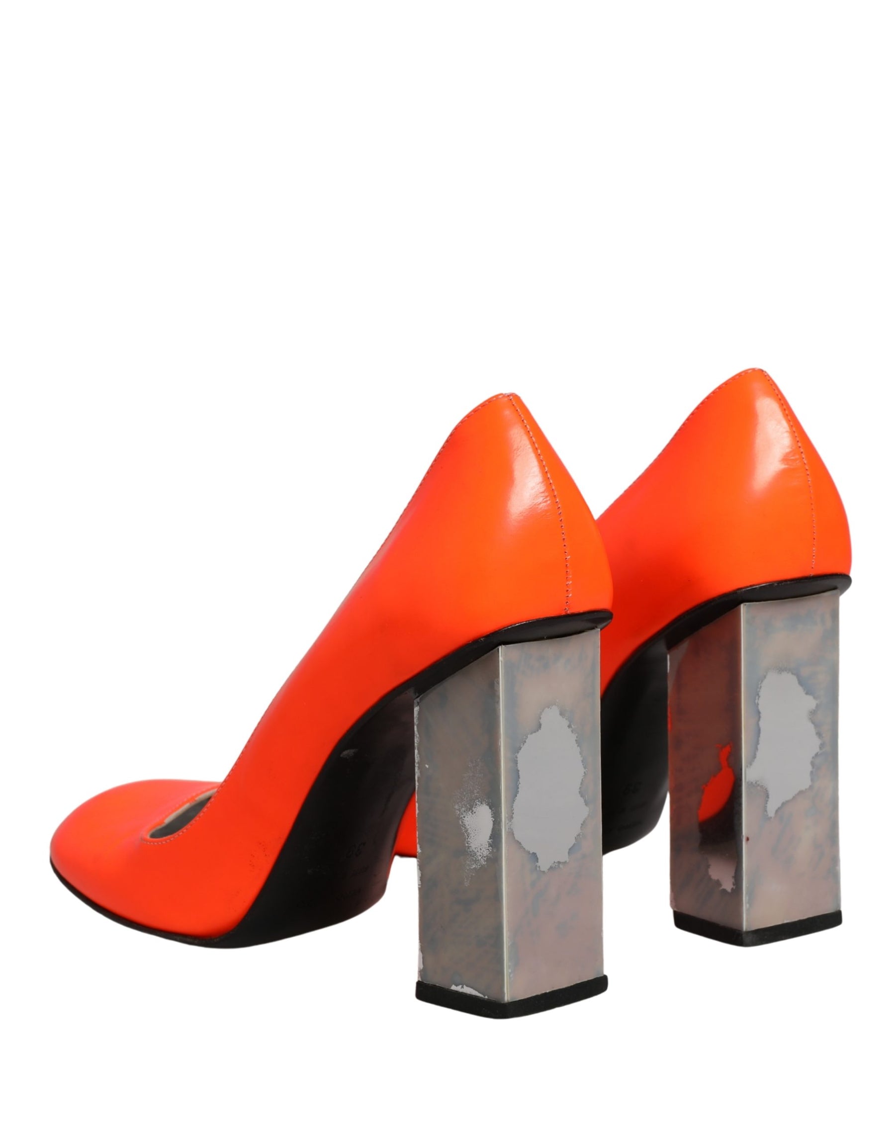 Dolce & Gabbana Orange Patent Leather Heels Pumps Shoes | Regal Royce