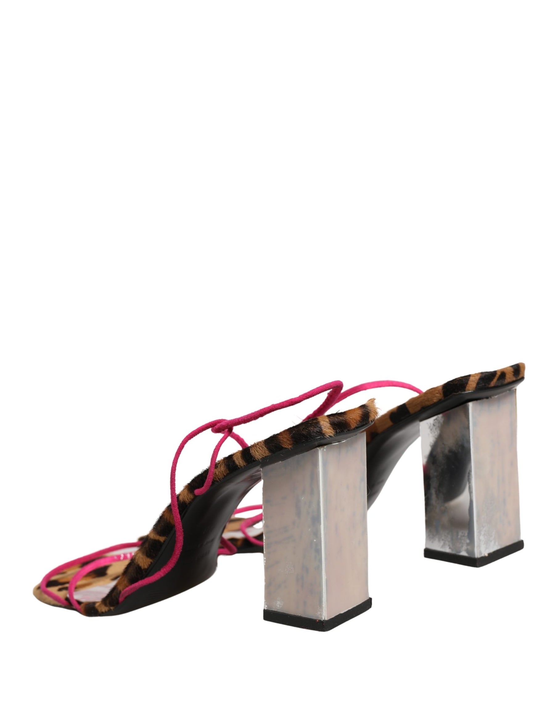 Dolce & Gabbana Multicolor Leather Block Heels Sandals Shoes | Regal Royce