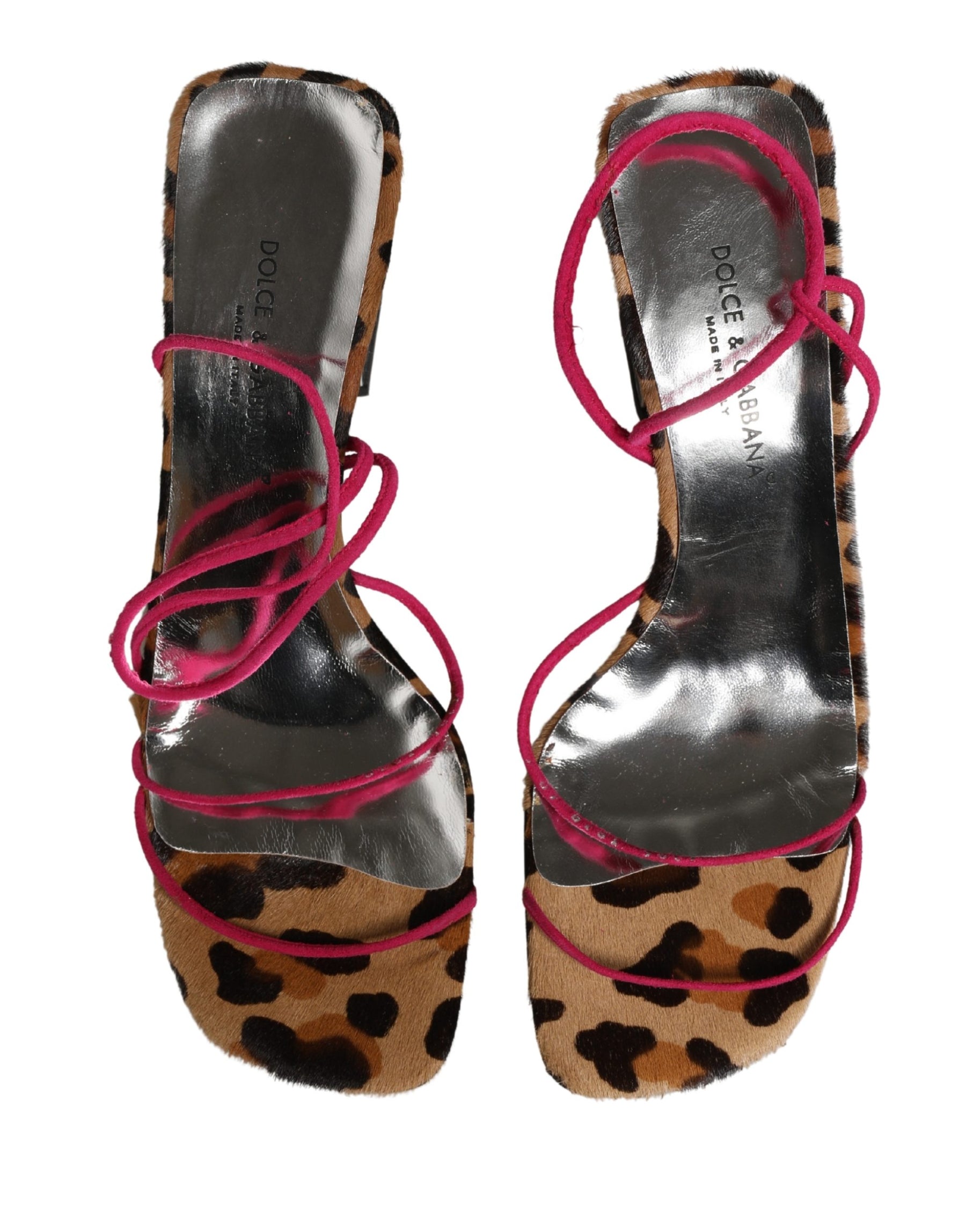 Dolce & Gabbana Multicolor Leather Block Heels Sandals Shoes | Regal Royce