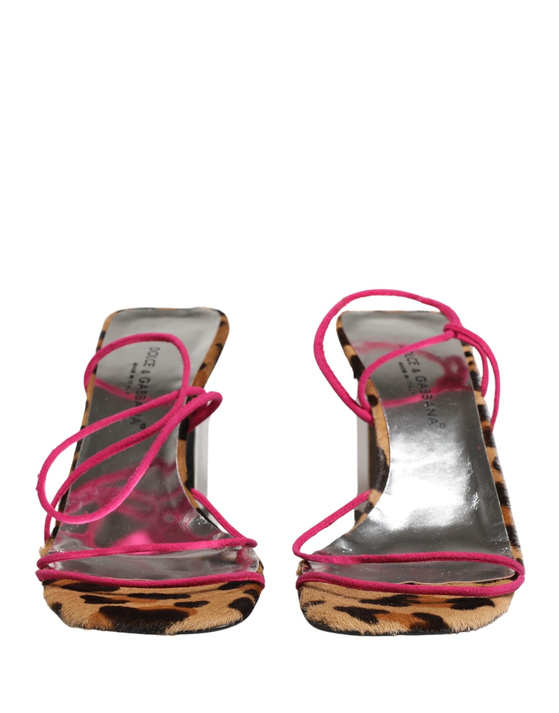 Dolce & Gabbana Multicolor Leather Block Heels Sandals Shoes | Regal Royce