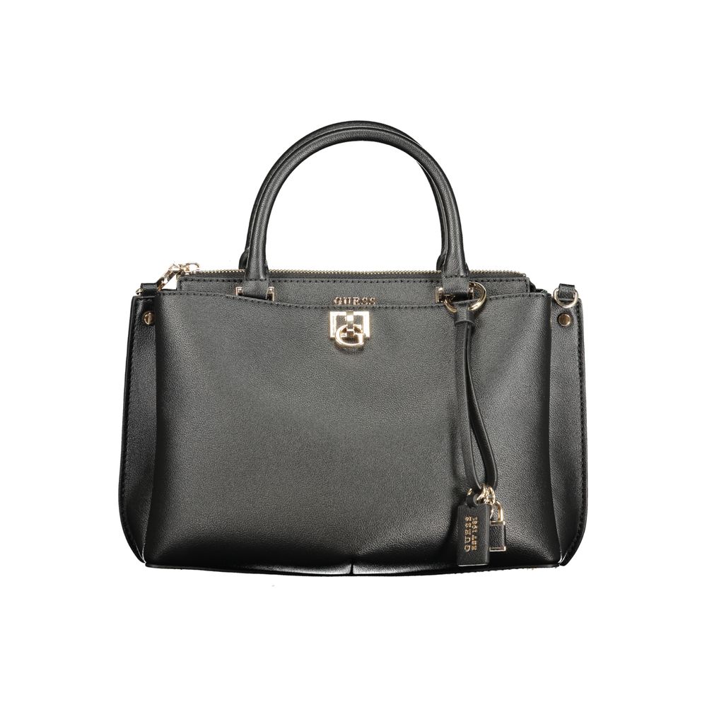 Guess Jeans Black Polyurethane Women Handbag | Regal Royce
