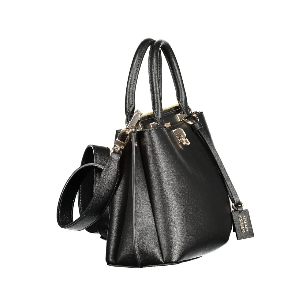 Guess Jeans Black Polyurethane Women Handbag | Regal Royce