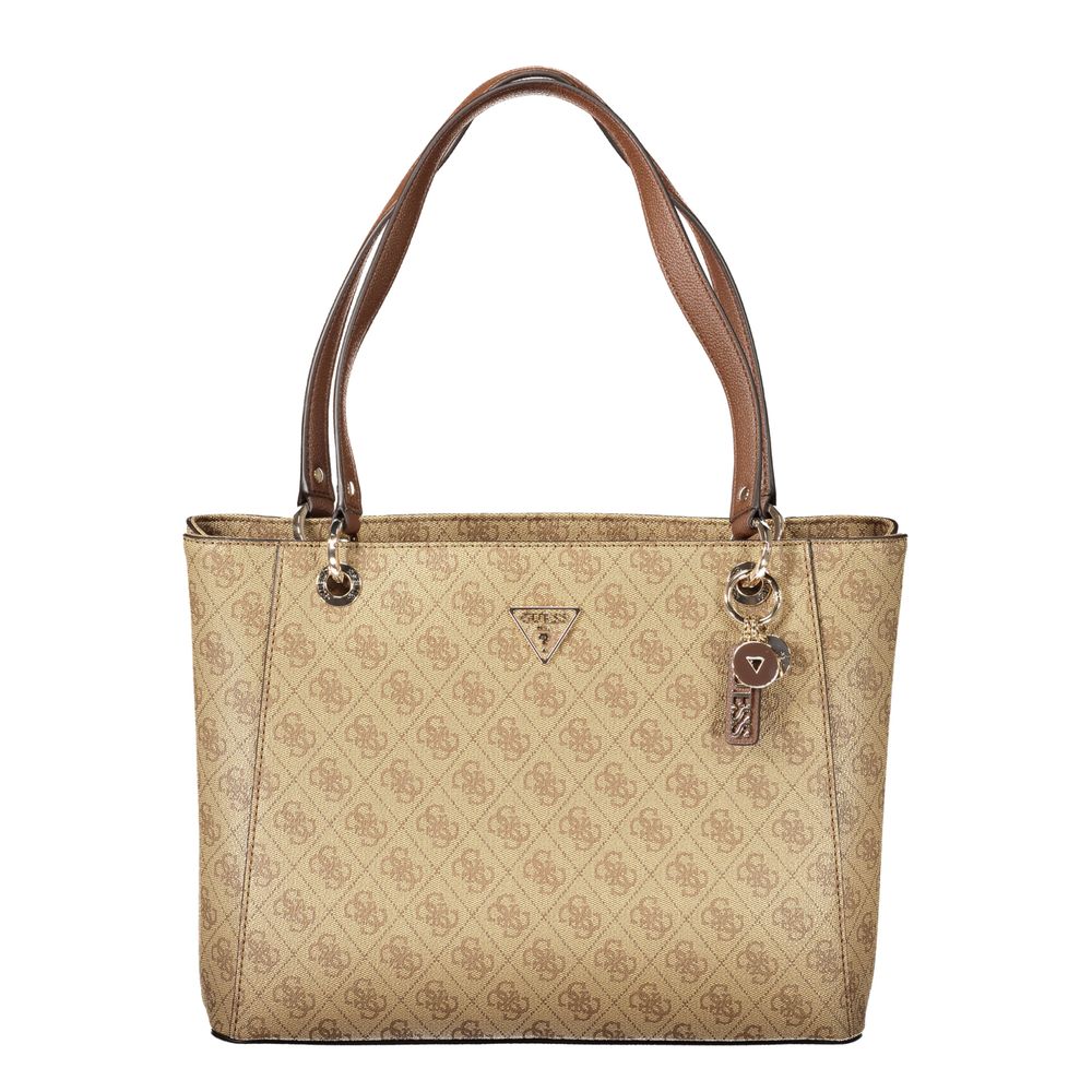 Guess Jeans Beige Polyurethane Women Handbag | Regal Royce
