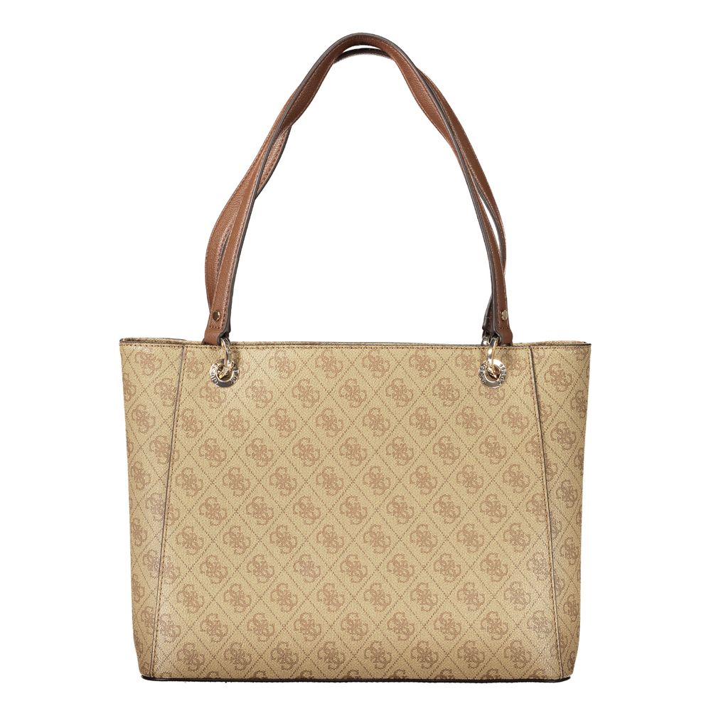 Guess Jeans Beige Polyurethane Women Handbag | Regal Royce