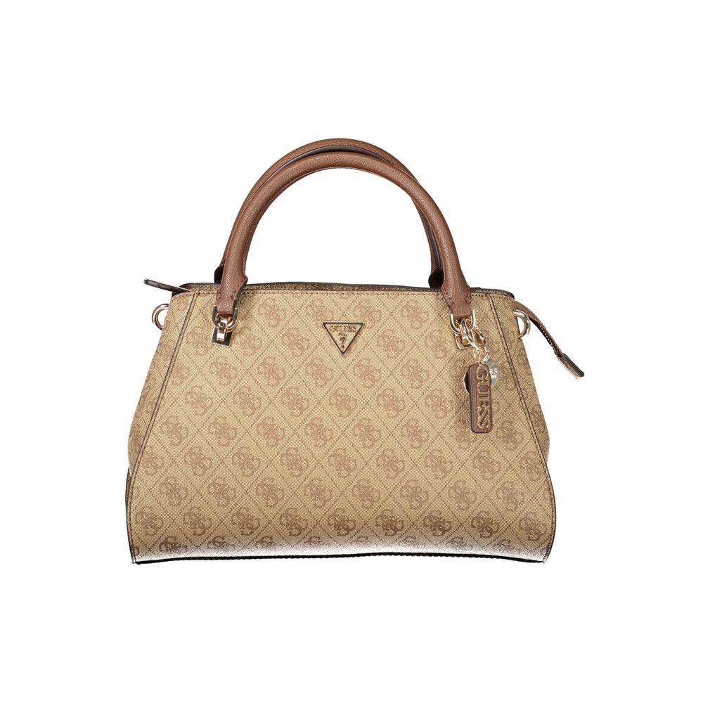 Guess Jeans Beige Polyurethane Women Handbag | Regal Royce