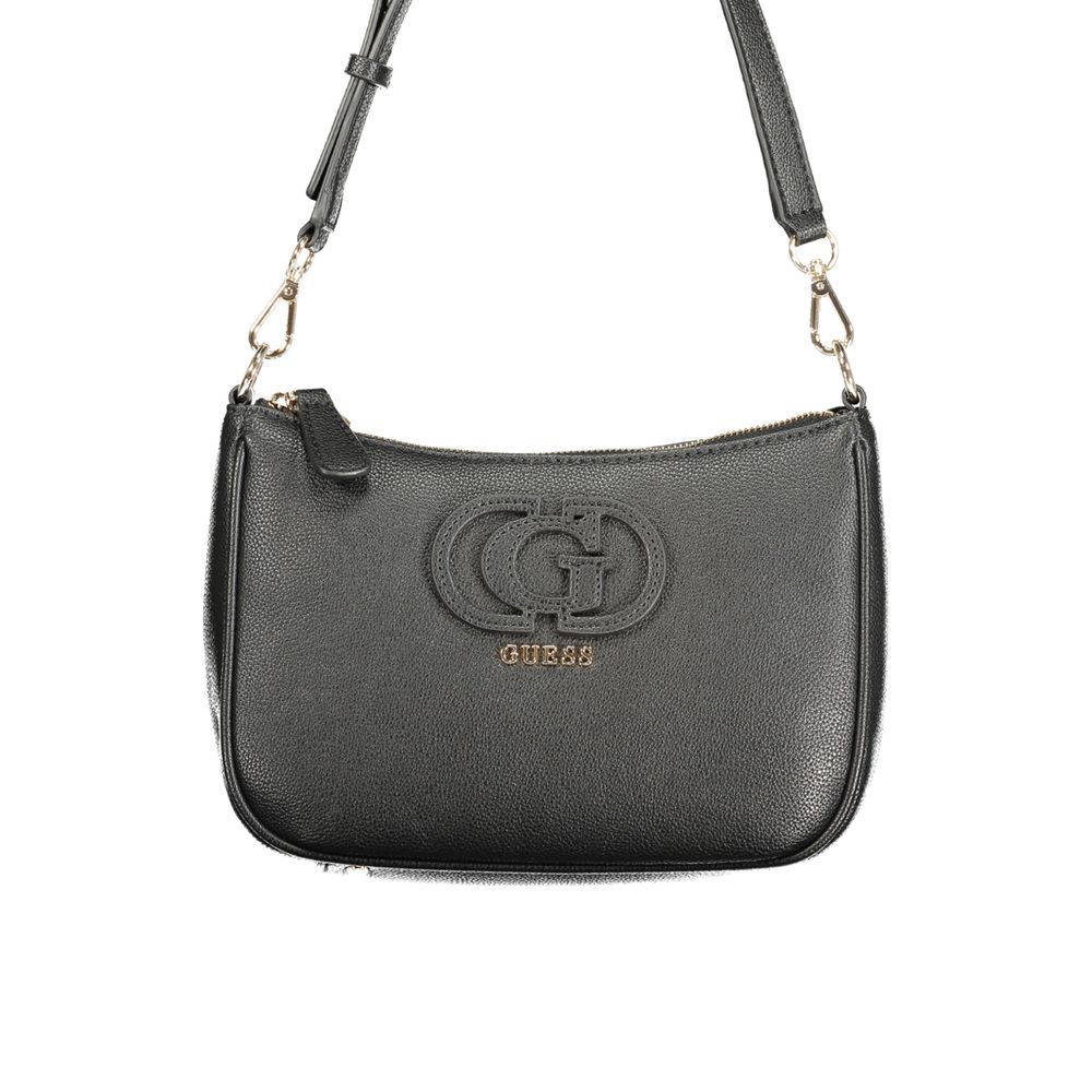 Guess Jeans Black Polyurethane Women's Handbag | Regal Royce