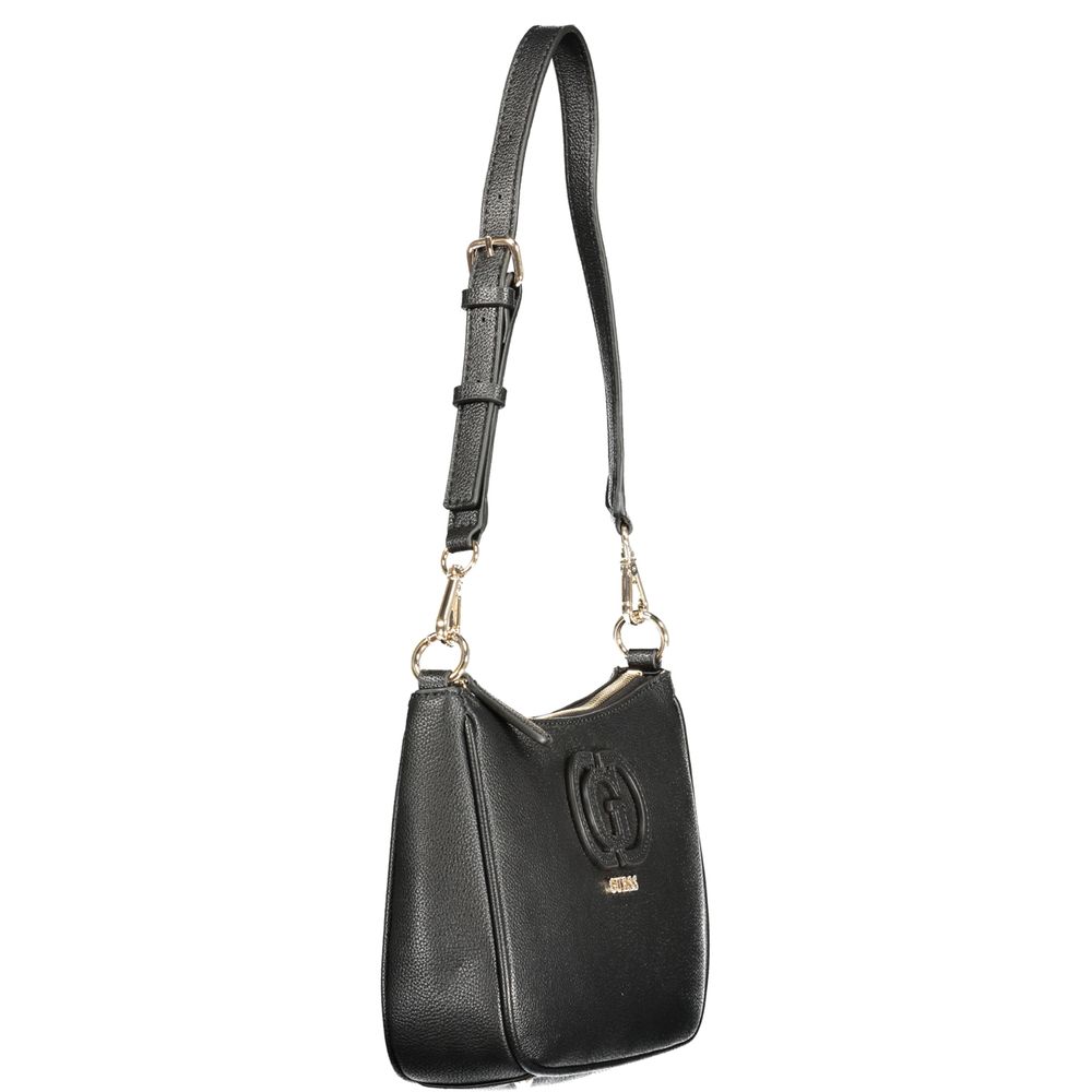 Guess Jeans Black Polyurethane Women's Handbag | Regal Royce