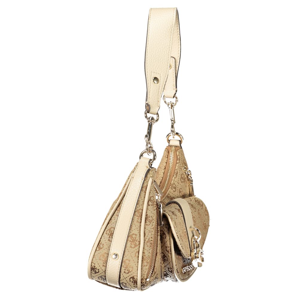 Guess Jeans Beige Polyurethane Women Handbag | Regal Royce