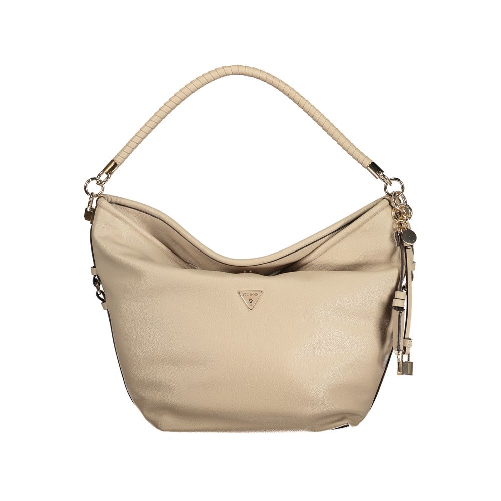 Guess Jeans Beige Polyurethane Women Handbag | Regal Royce