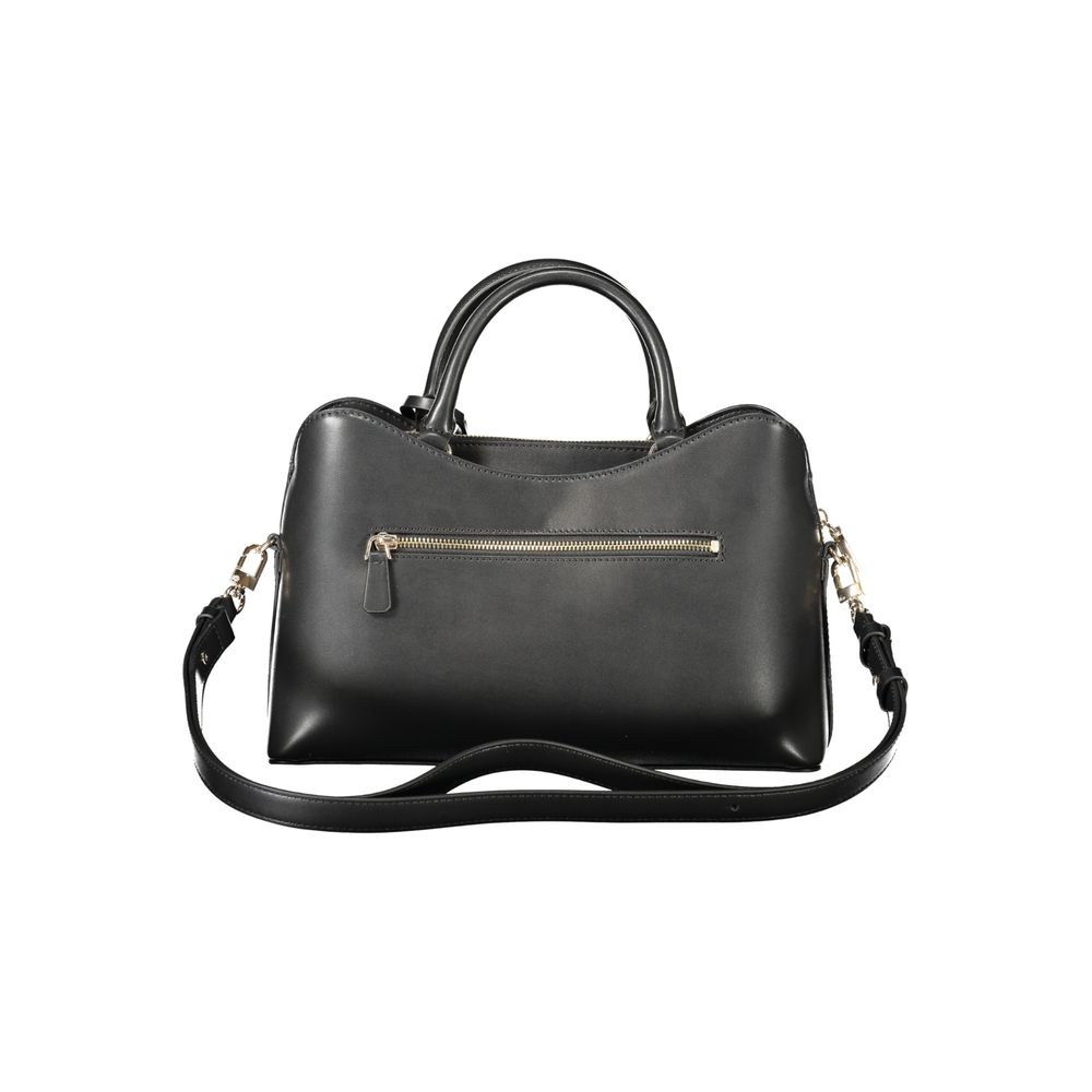 Guess Jeans Black Polyurethane Women's Handbag | Regal Royce