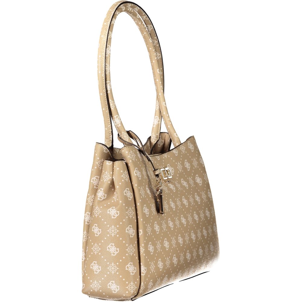 Guess Jeans Beige Polyurethane Women Handbag | Regal Royce