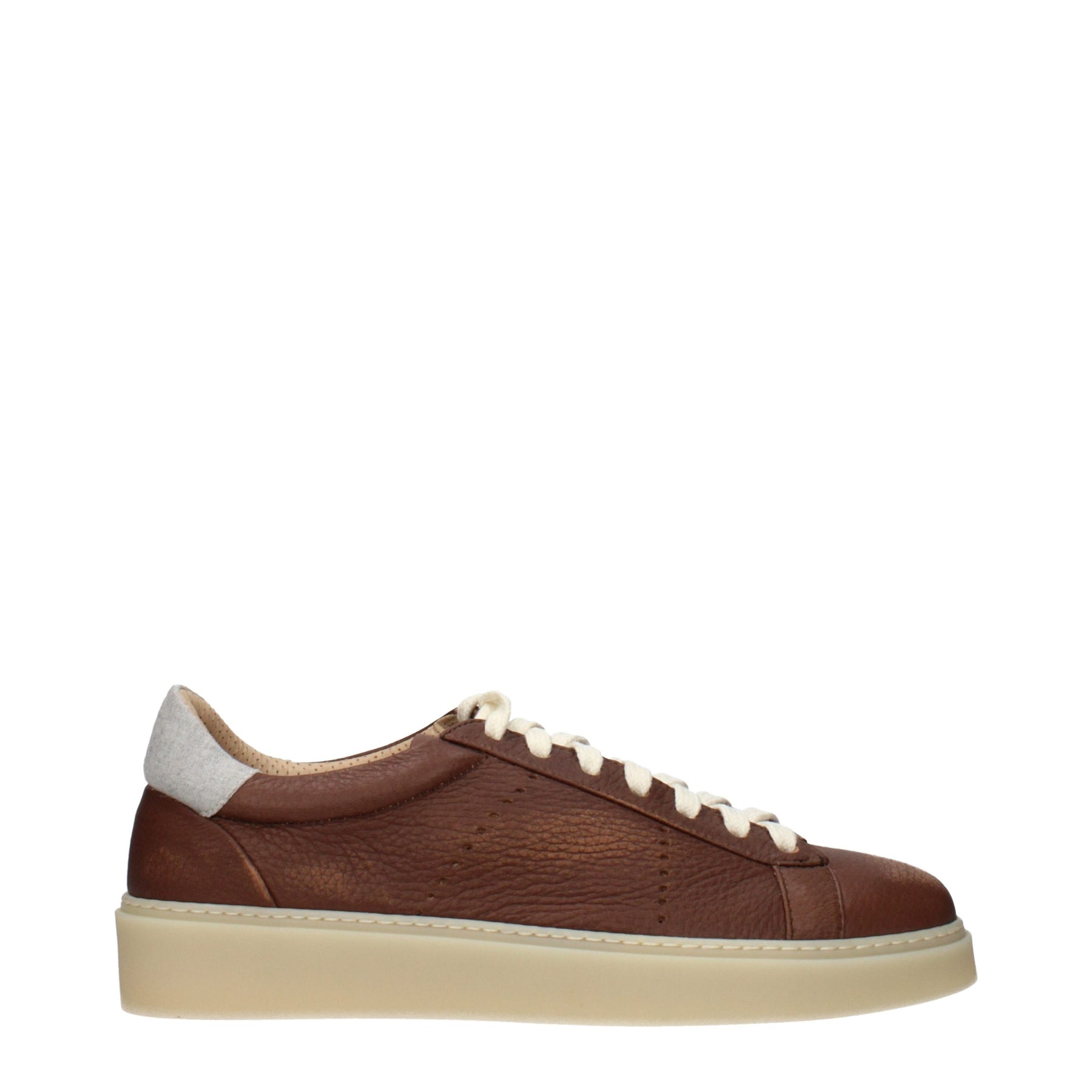 Eleventy Brown Leather Low Top Sneakers | Regal Royce