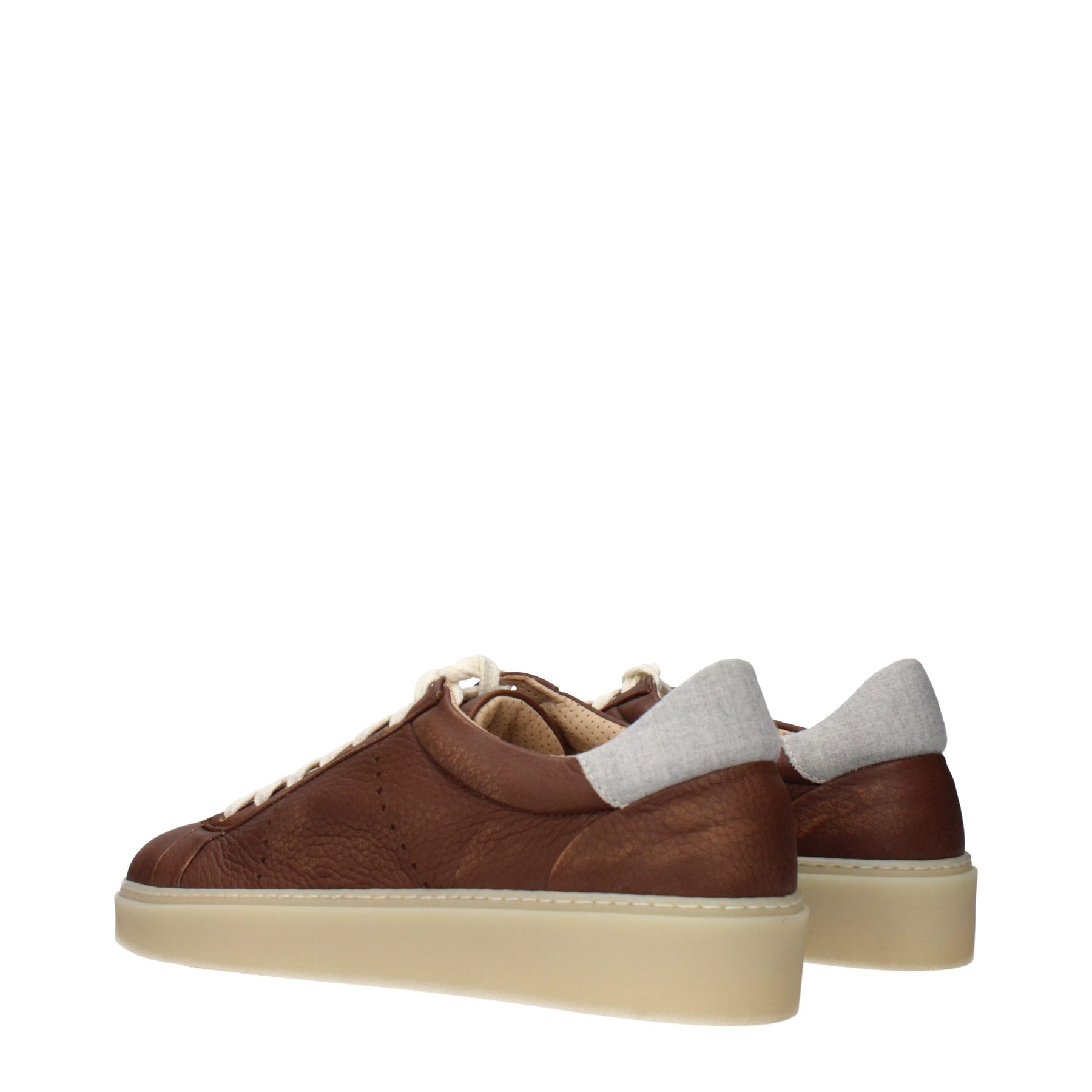 Eleventy Brown Leather Low Top Sneakers | Regal Royce