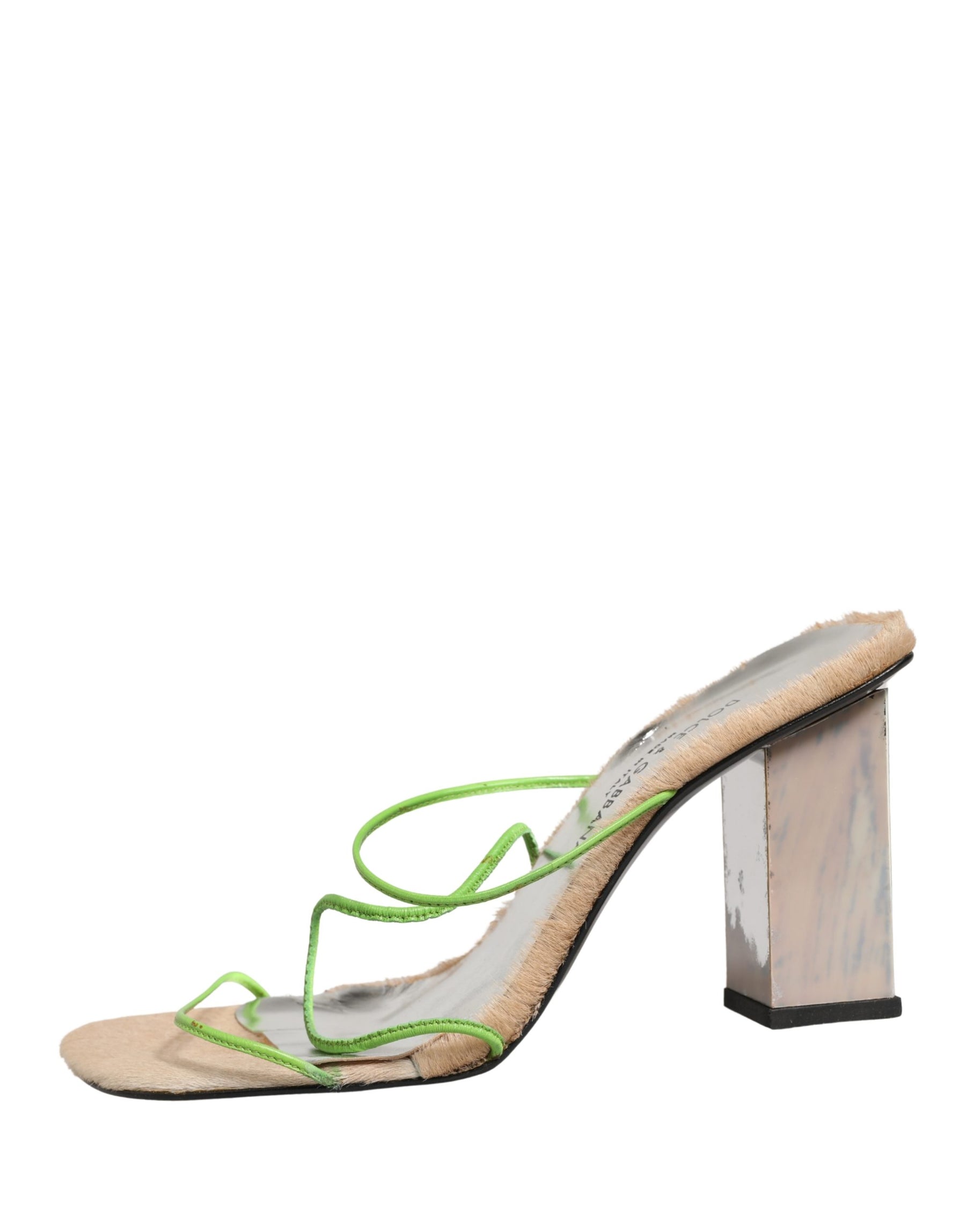 Dolce & Gabbana Multicolor Leather Block Heels Sandals Shoes | Regal Royce