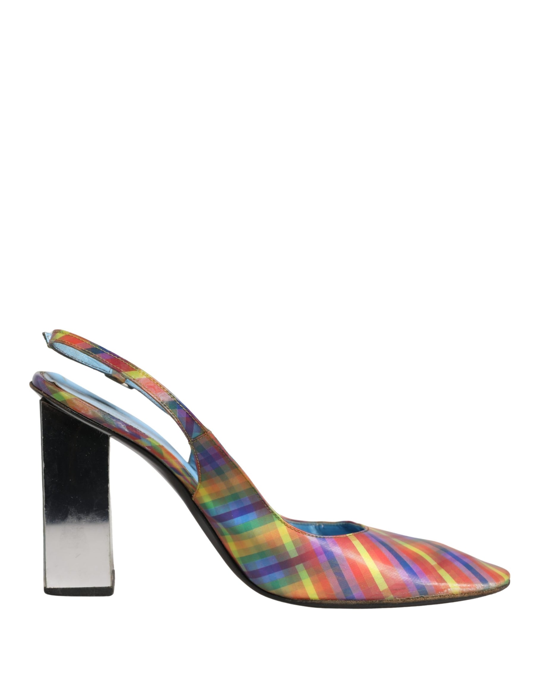 Dolce & Gabbana Multicolor Plaid Heels Slingback Sandals Shoes | Regal Royce