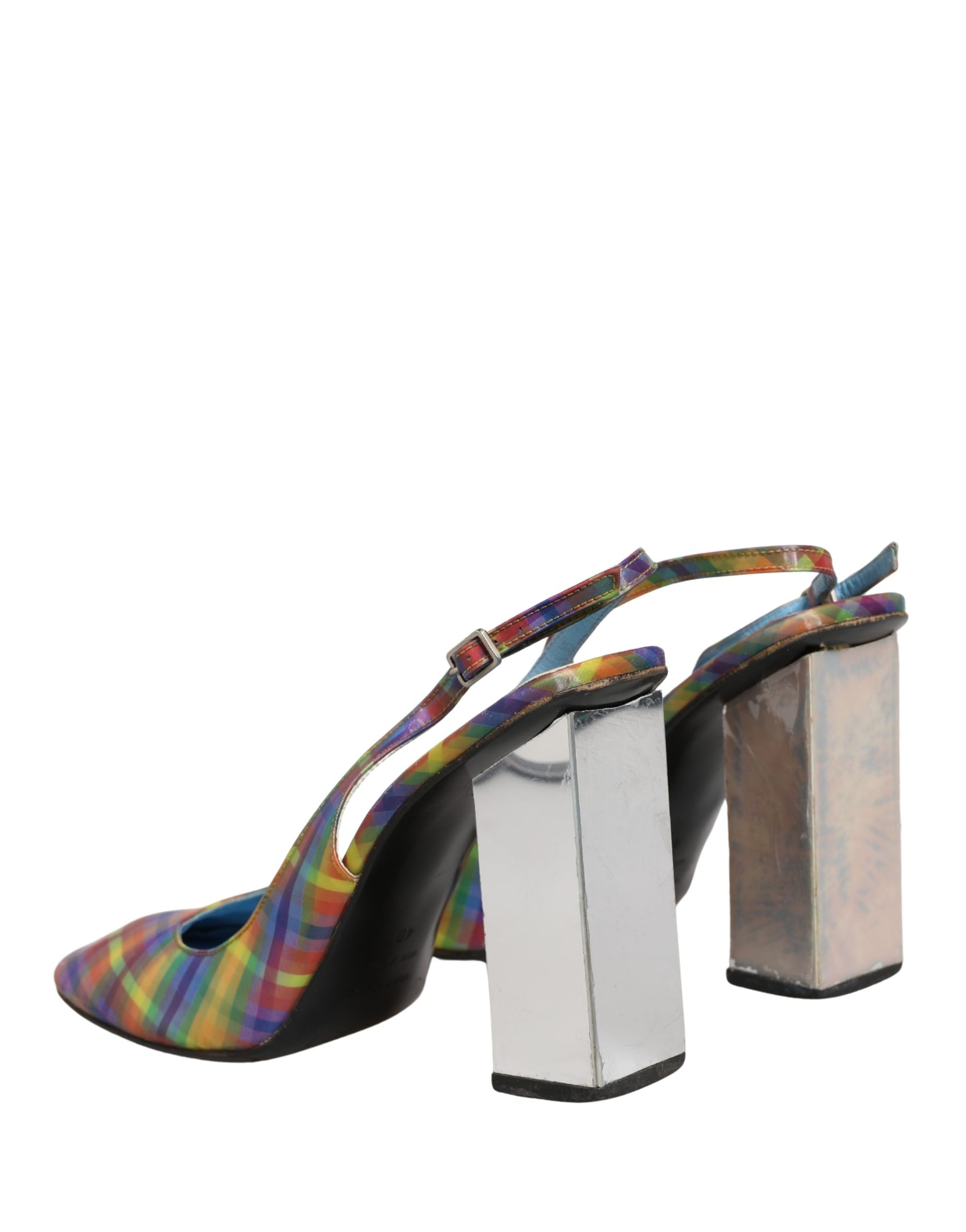 Dolce & Gabbana Multicolor Plaid Heels Slingback Sandals Shoes | Regal Royce