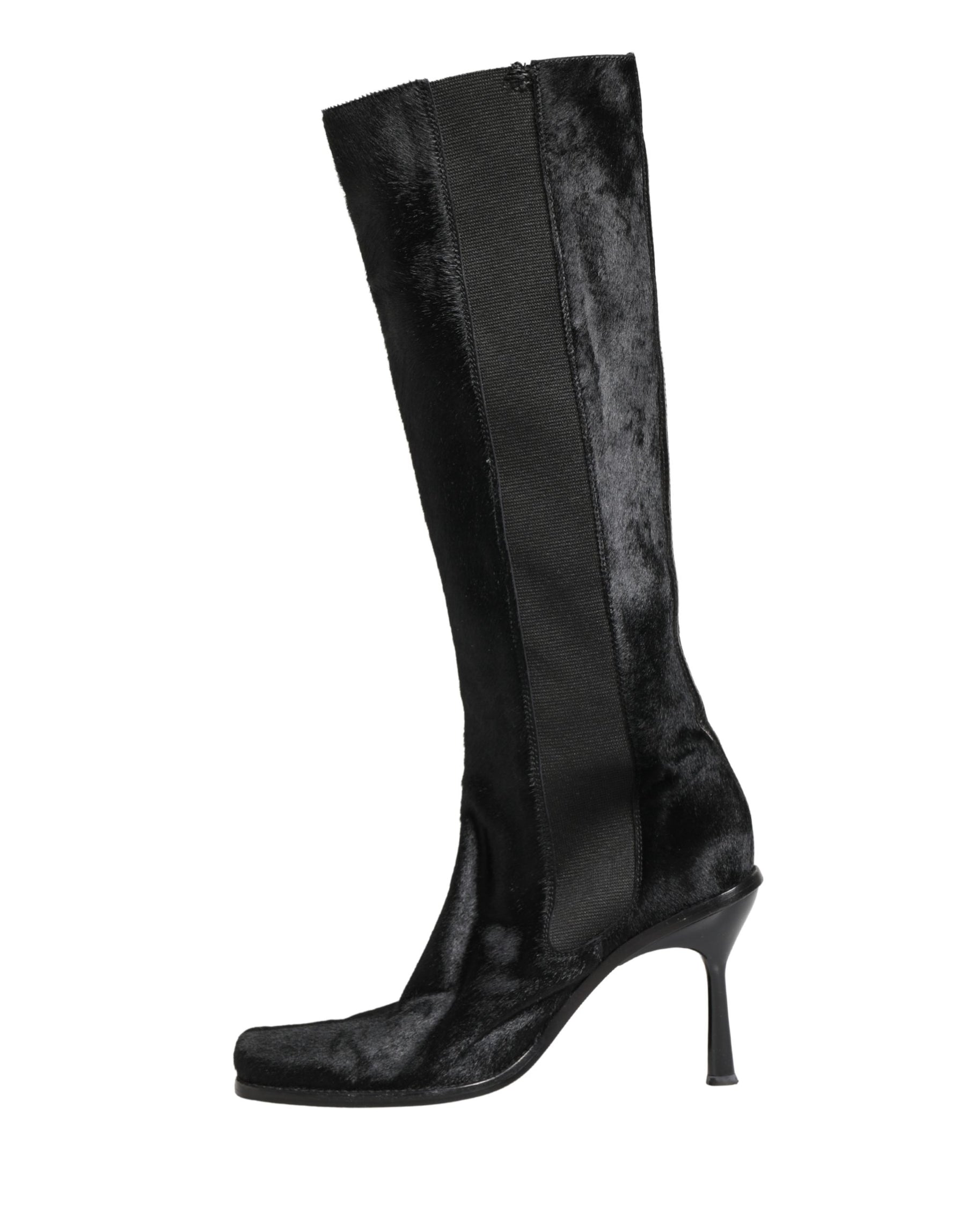 Dolce & Gabbana Black Suede Leather Knee High Boots Shoes | Regal Royce