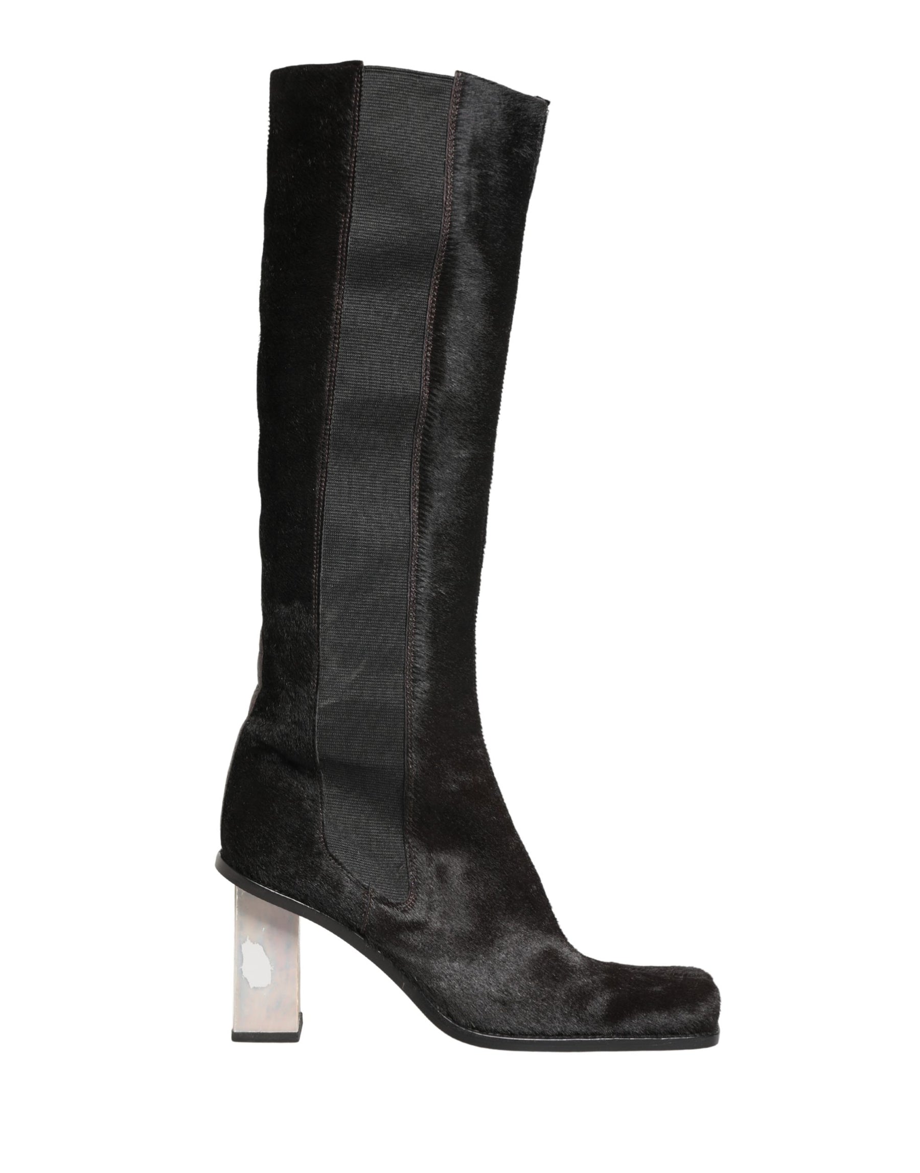 Dolce & Gabbana Black Suede Leather Knee High Boots Shoes | Regal Royce