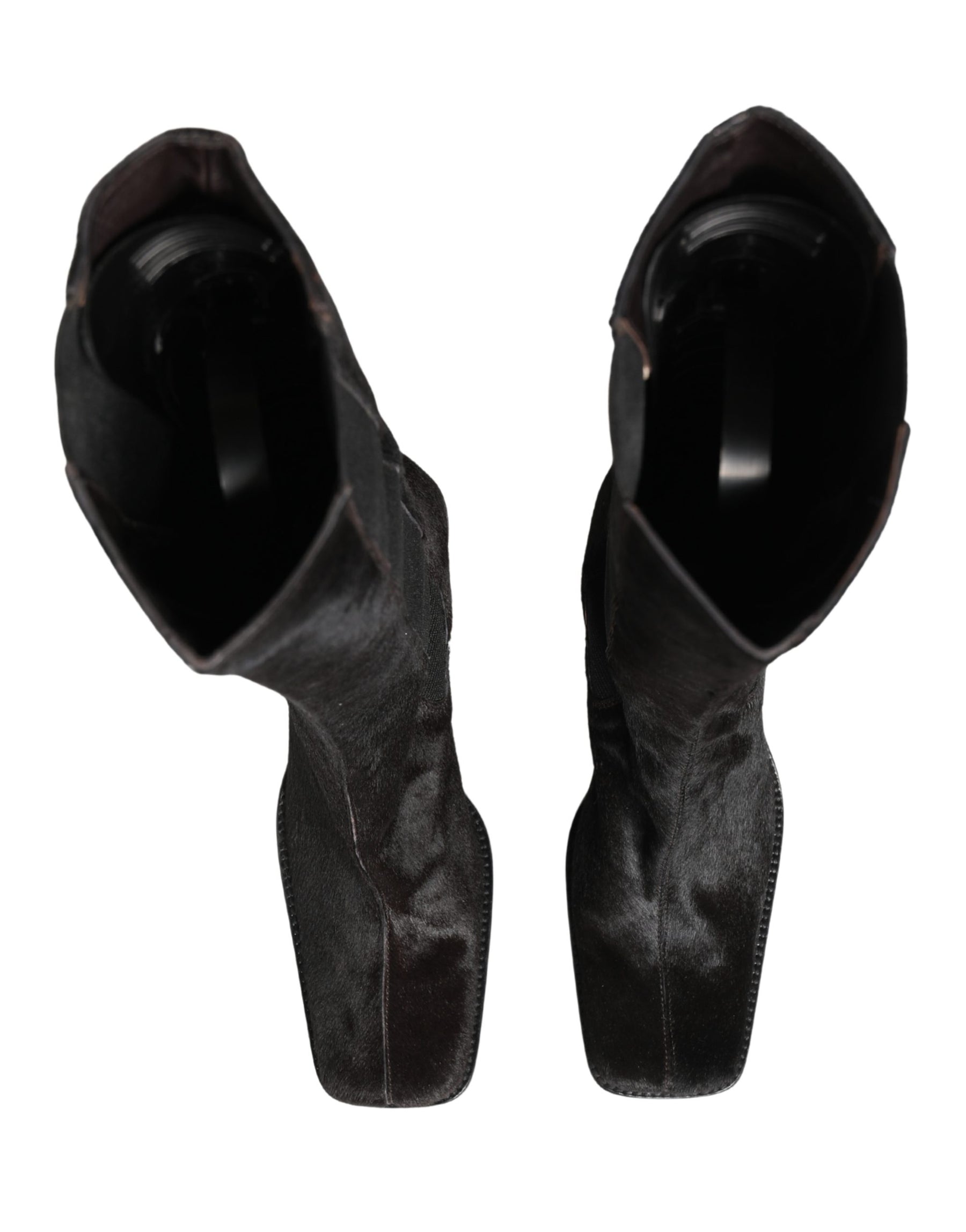 Dolce & Gabbana Black Suede Leather Knee High Boots Shoes | Regal Royce