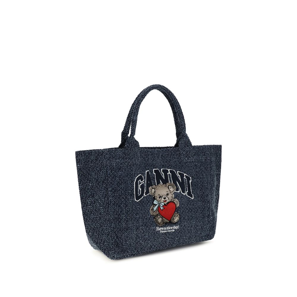 Ganni Blue Cotton Shoulder Bag | Regal Royce