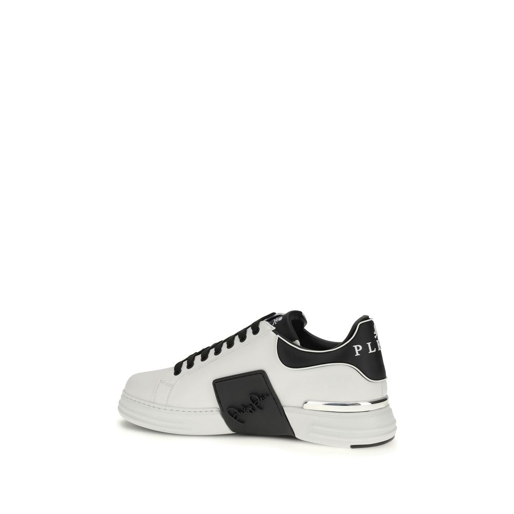 Philipp Plein White Calf Leather Bos Taurus Low Top Sneakers | Regal Royce