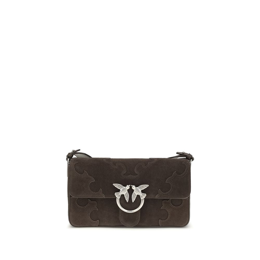 PINKO Brown Calf Leather Bos Taurus Shoulder Bag | Regal Royce