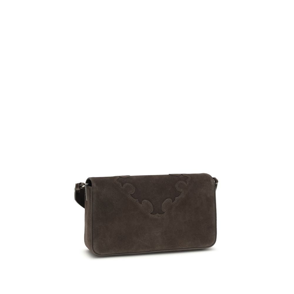 PINKO Brown Calf Leather Bos Taurus Shoulder Bag | Regal Royce