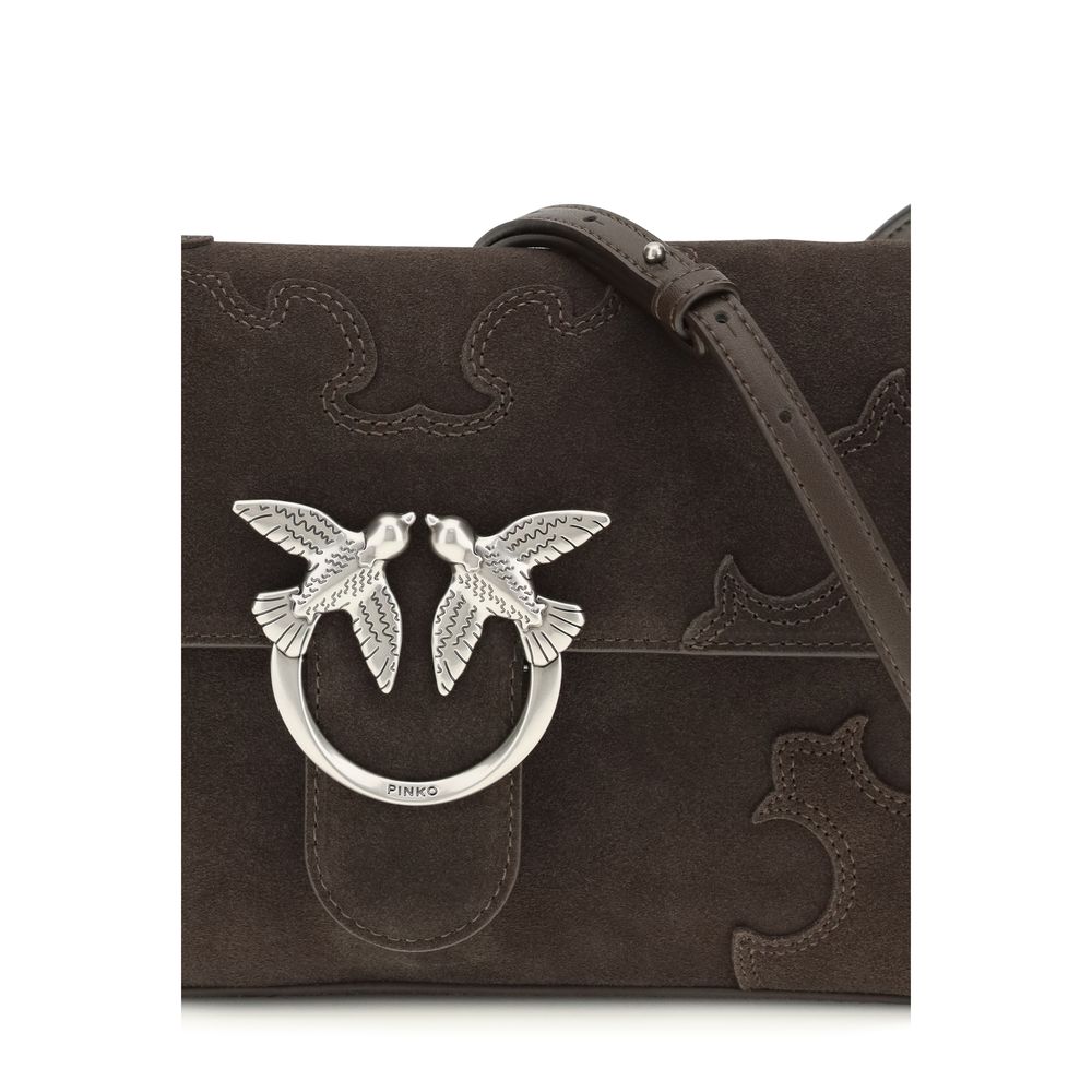PINKO Brown Calf Leather Bos Taurus Shoulder Bag | Regal Royce