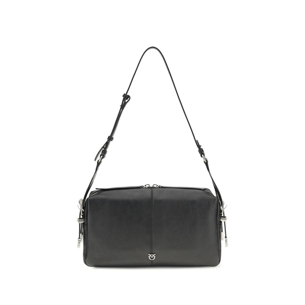 PINKO Black Calf Leather Bos Taurus Shoulder Bag | Regal Royce