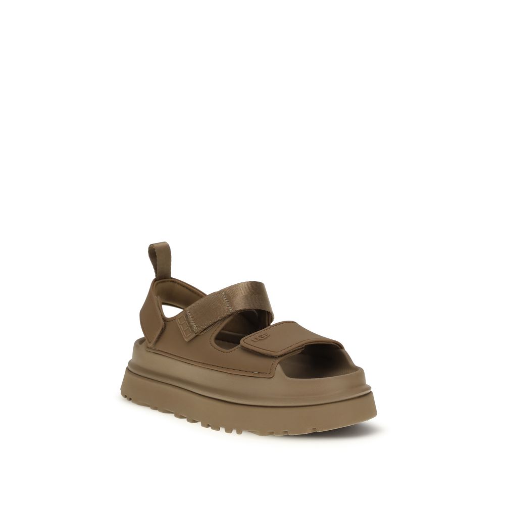 UGG Brown Recycled Polyester Flat Sandals | Regal Royce