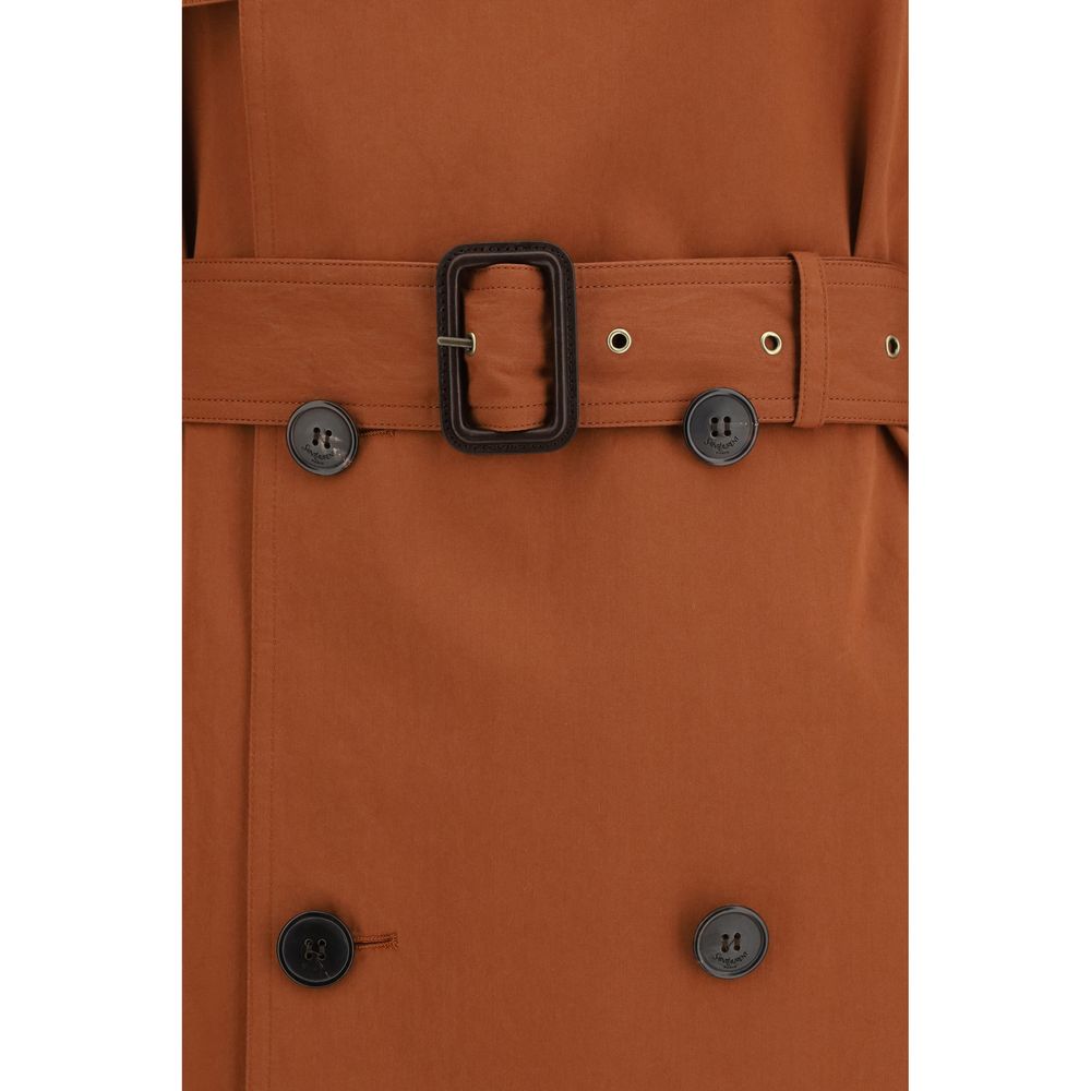 Saint Laurent Brown Cotton Trench Coat | Regal Royce