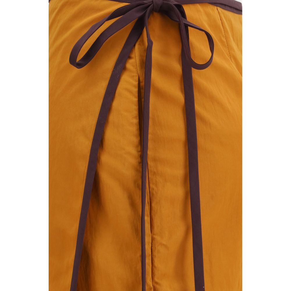 Saint Laurent Orange Nylon Midi Skirt | Regal Royce