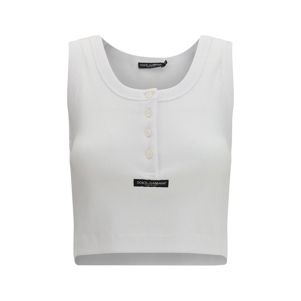 Dolce & Gabbana White Cotton Tank Tops | Regal Royce