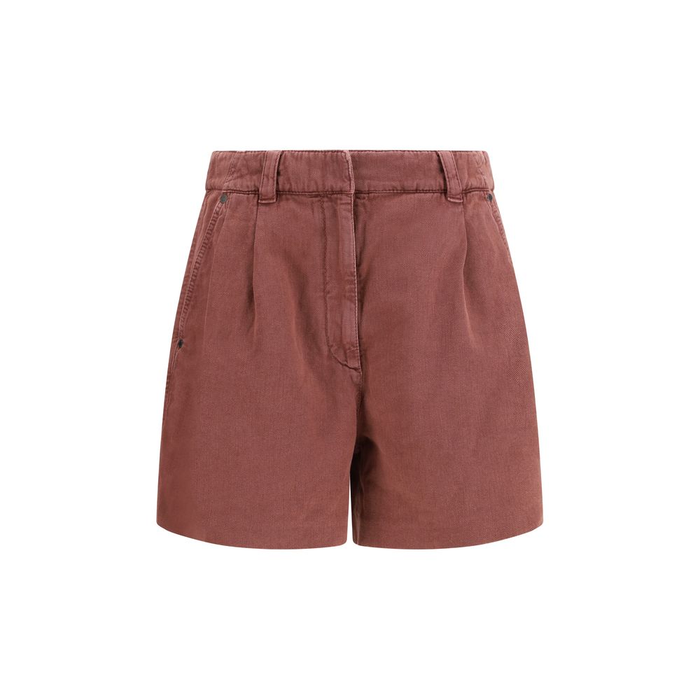 Brunello Cucinelli Brown Cotton Bermuda Shorts | Regal Royce