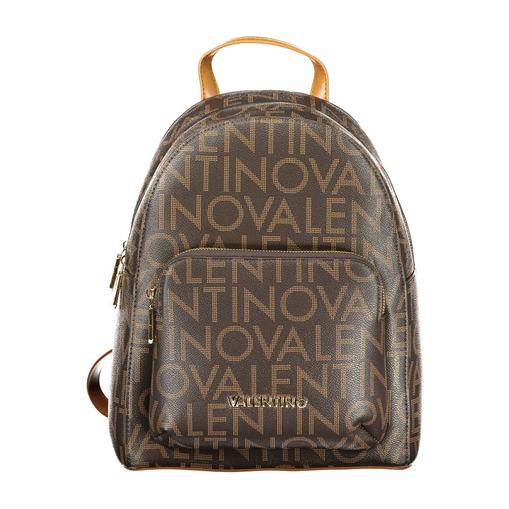 Mario Valentino Brown Polyurethane Womens Backpack | Regal Royce