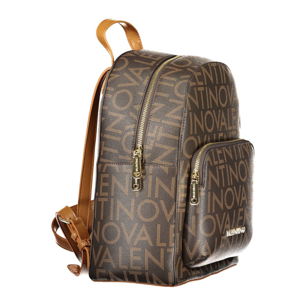 Mario Valentino Brown Polyurethane Womens Backpack | Regal Royce