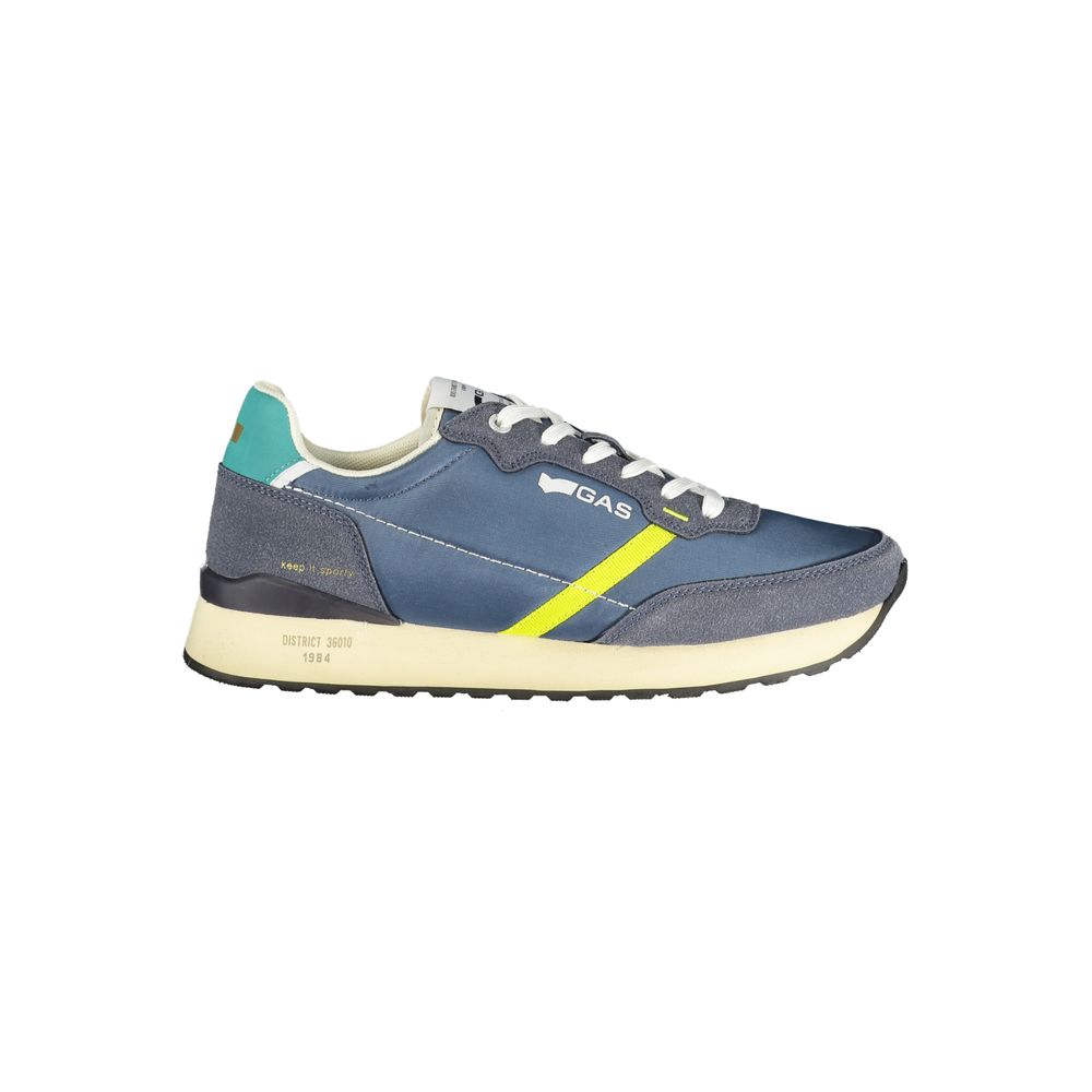 Gas Blue Polyester Men Sneaker | Regal Royce
