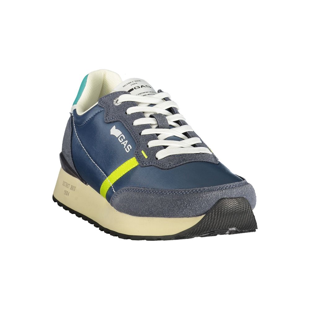 Gas Blue Polyester Men Sneaker | Regal Royce