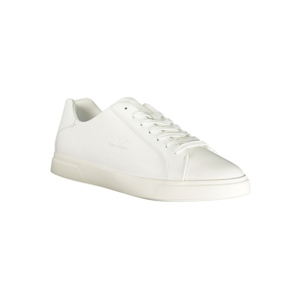 Calvin Klein White Polyurethane Men Sneaker | Regal Royce