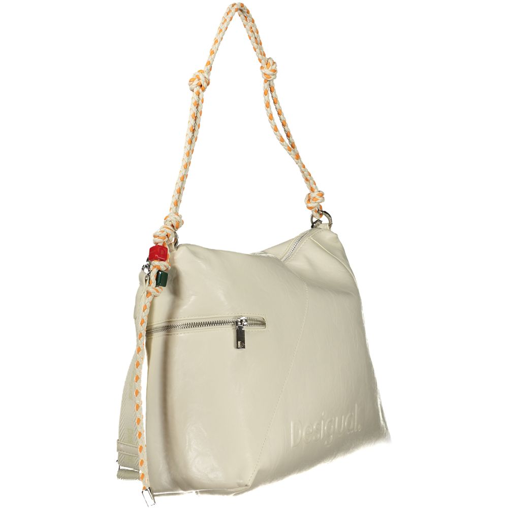 Desigual Ecru Polyurethane Women Handbag | Regal Royce