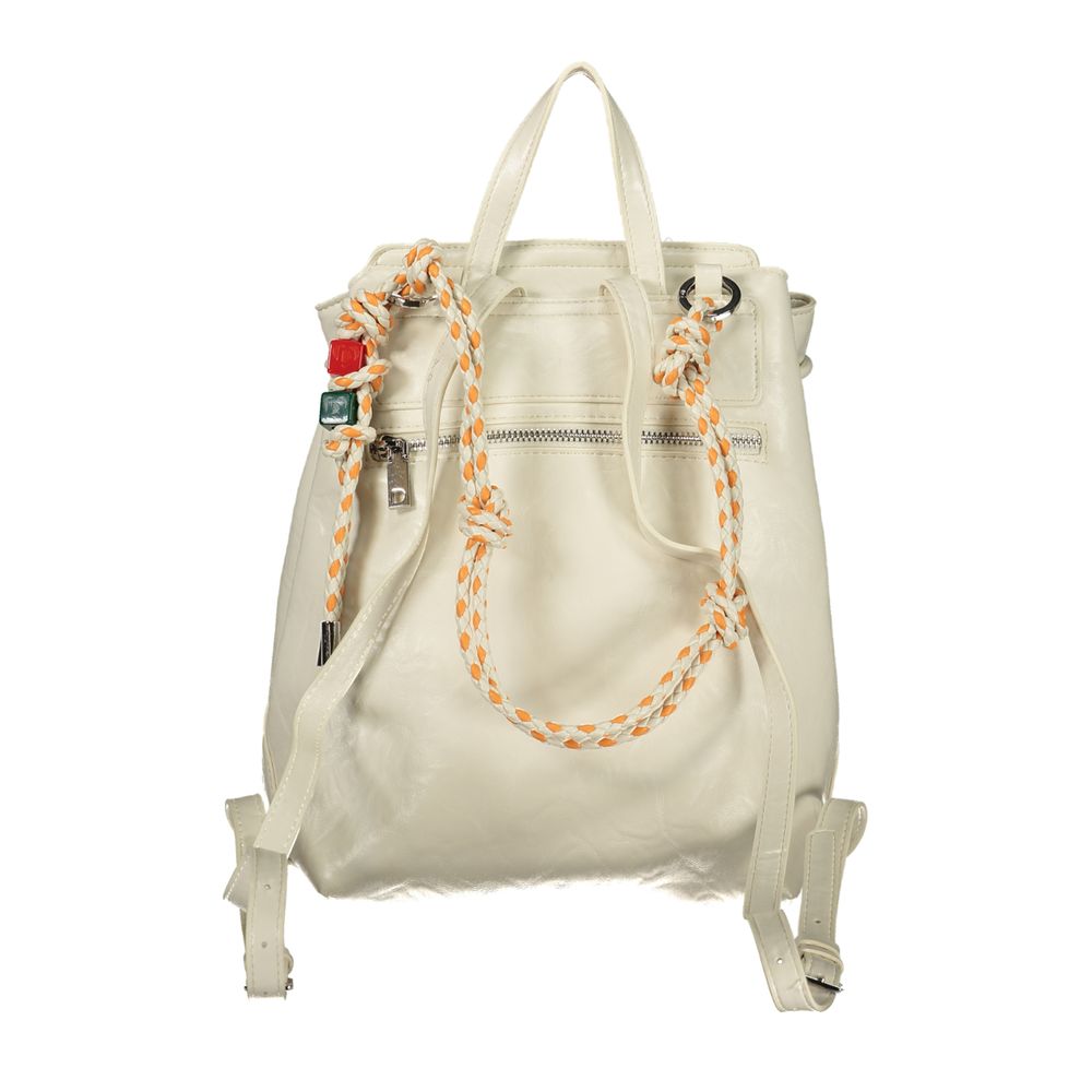 Desigual Ecru Polyurethane Women Backpack | Regal Royce