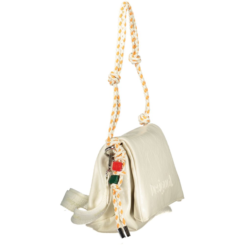 Desigual Ecru Polyurethane Women Handbag | Regal Royce
