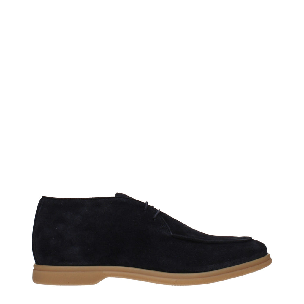 Eleventy Blue Leather Oxfords And Derbies