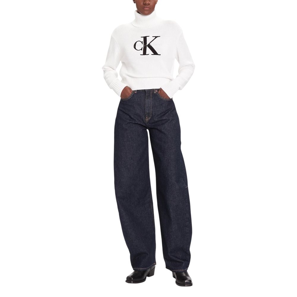 Calvin Klein Jeans White Cotton Turtleneck | Regal Royce
